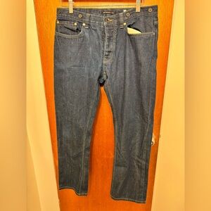 John Varvatos Star USA Dark Blue Selvedge Denim Straight Leg Jeans Size 34 Reg